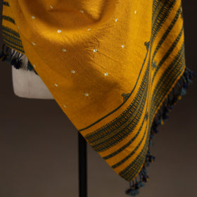 Kutch bhujodi handwoven merino wool bandhani tie-dye shawl