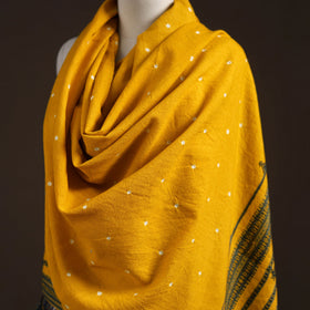 Kutch bhujodi handwoven merino wool bandhani tie-dye shawl