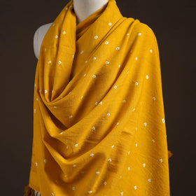 Kutch bhujodi handwoven merino wool bandhani tie-dye shawl