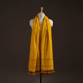 Kutch bhujodi handwoven merino wool bandhani tie-dye shawl