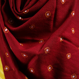 Kutch bhujodi handwoven merino wool bandhani tie-dye shawl