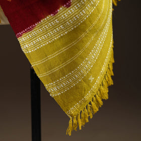 Kutch bhujodi handwoven merino wool bandhani tie-dye shawl