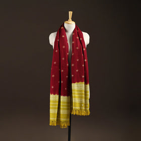 Kutch bhujodi handwoven merino wool bandhani tie-dye shawl