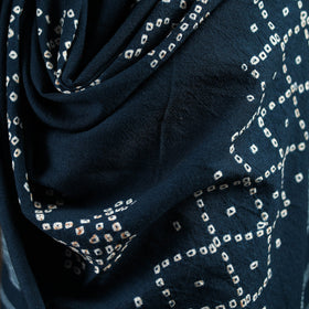 Kutch bhujodi handwoven merino wool bandhani tie-dye shawl