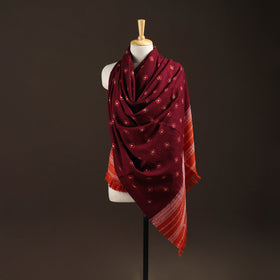 Kutch bhujodi handwoven merino wool bandhani tie-dye shawl