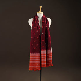 Kutch bhujodi handwoven merino wool bandhani tie-dye shawl