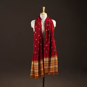 Kutch bhujodi handwoven merino wool bandhani tie-dye shawl