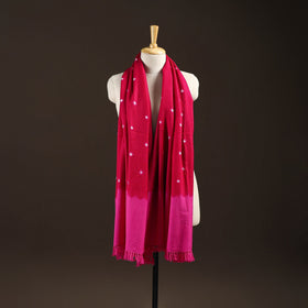 Kutch bhujodi handwoven merino wool bandhani tie-dye shawl