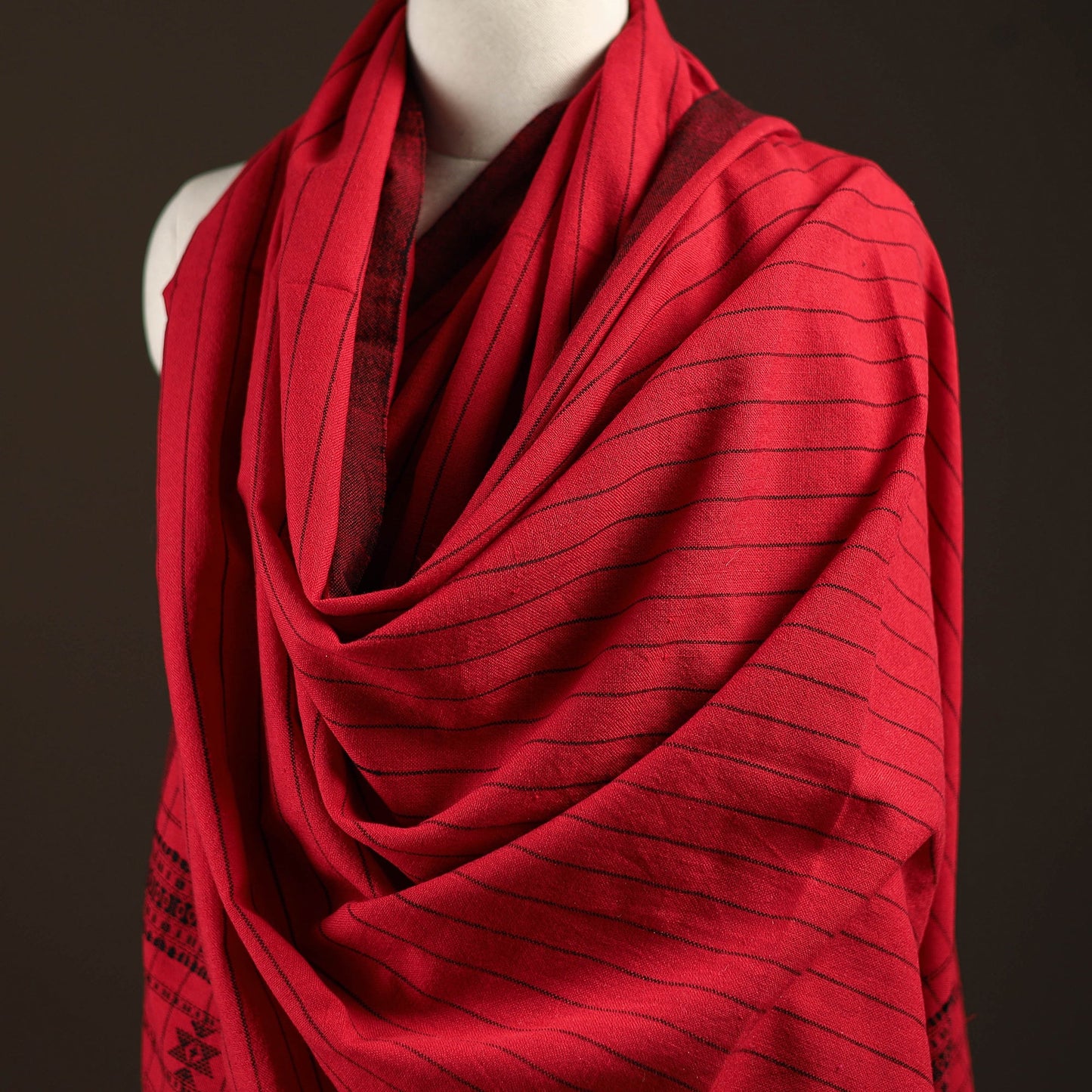 Kutch bhujodi handwoven merino wool shawl 110 - handcrafted