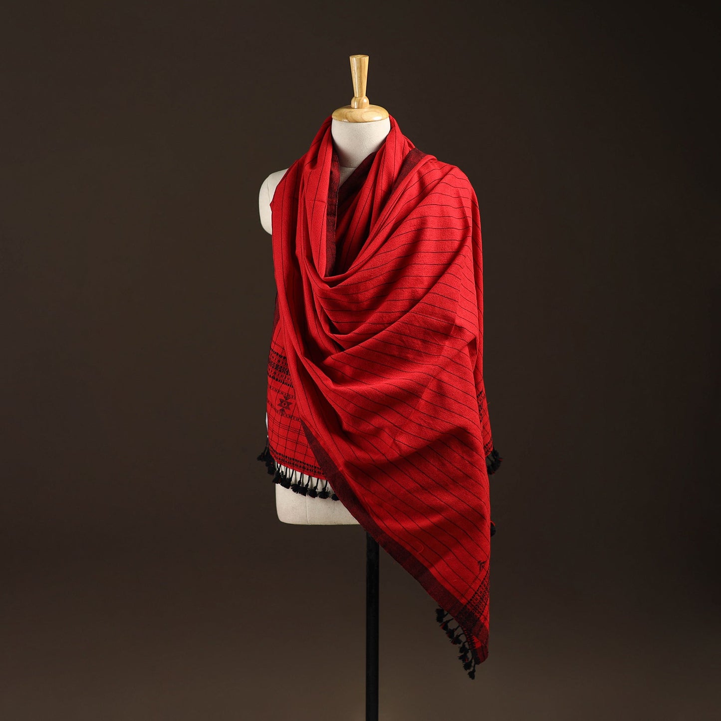 Kutch bhujodi handwoven merino wool shawl 110 - handcrafted