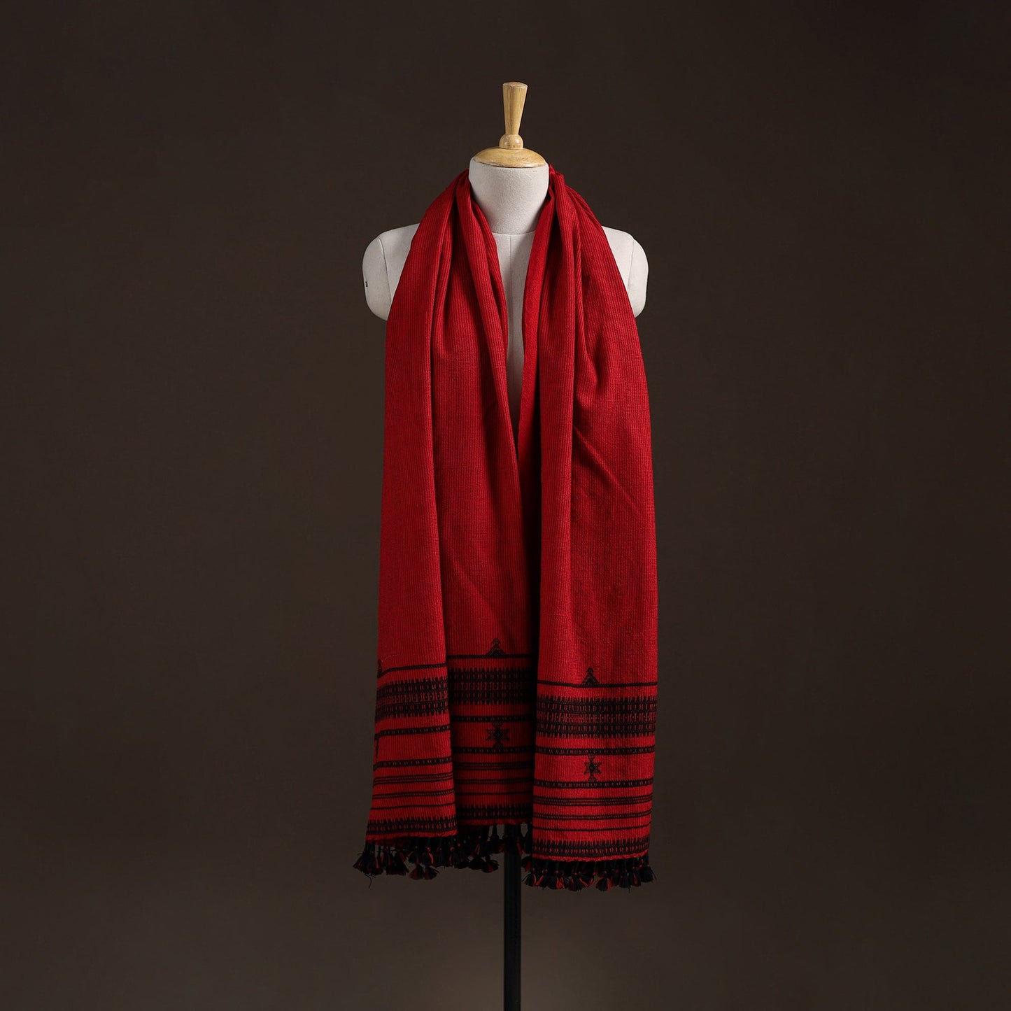 Kutch bhujodi handwoven merino wool shawl 15 - handcrafted