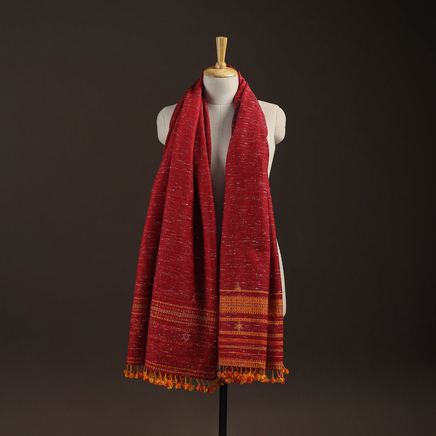 Kutch bhujodi handwoven merino wool shawl 151 - handcrafted