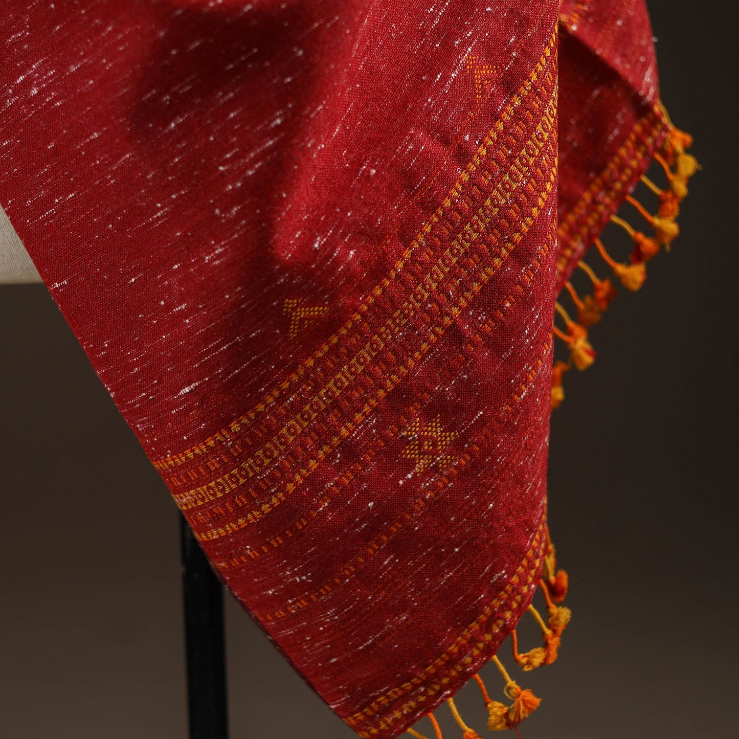 Kutch bhujodi handwoven merino wool shawl 151 - handcrafted