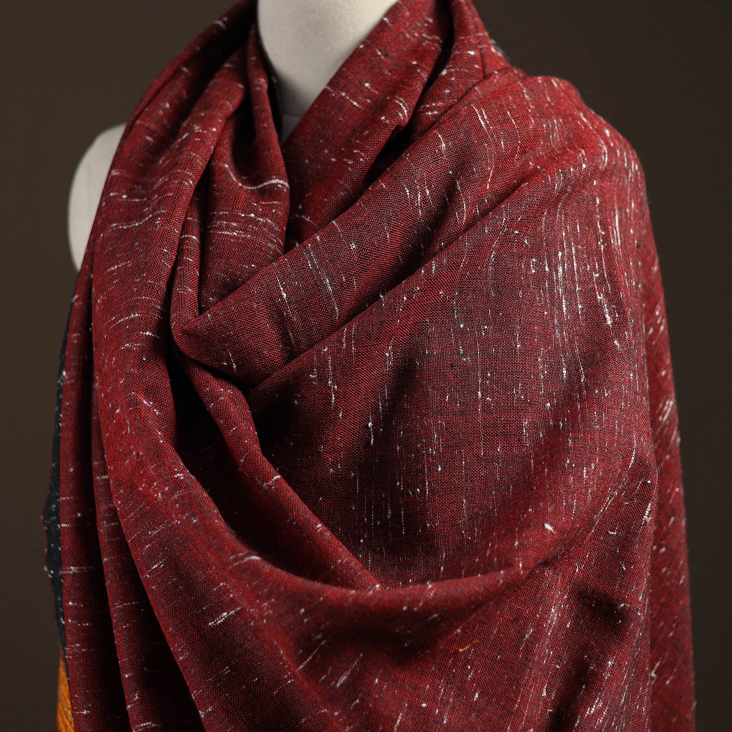 Kutch bhujodi handwoven merino wool shawl 155 - handcrafted