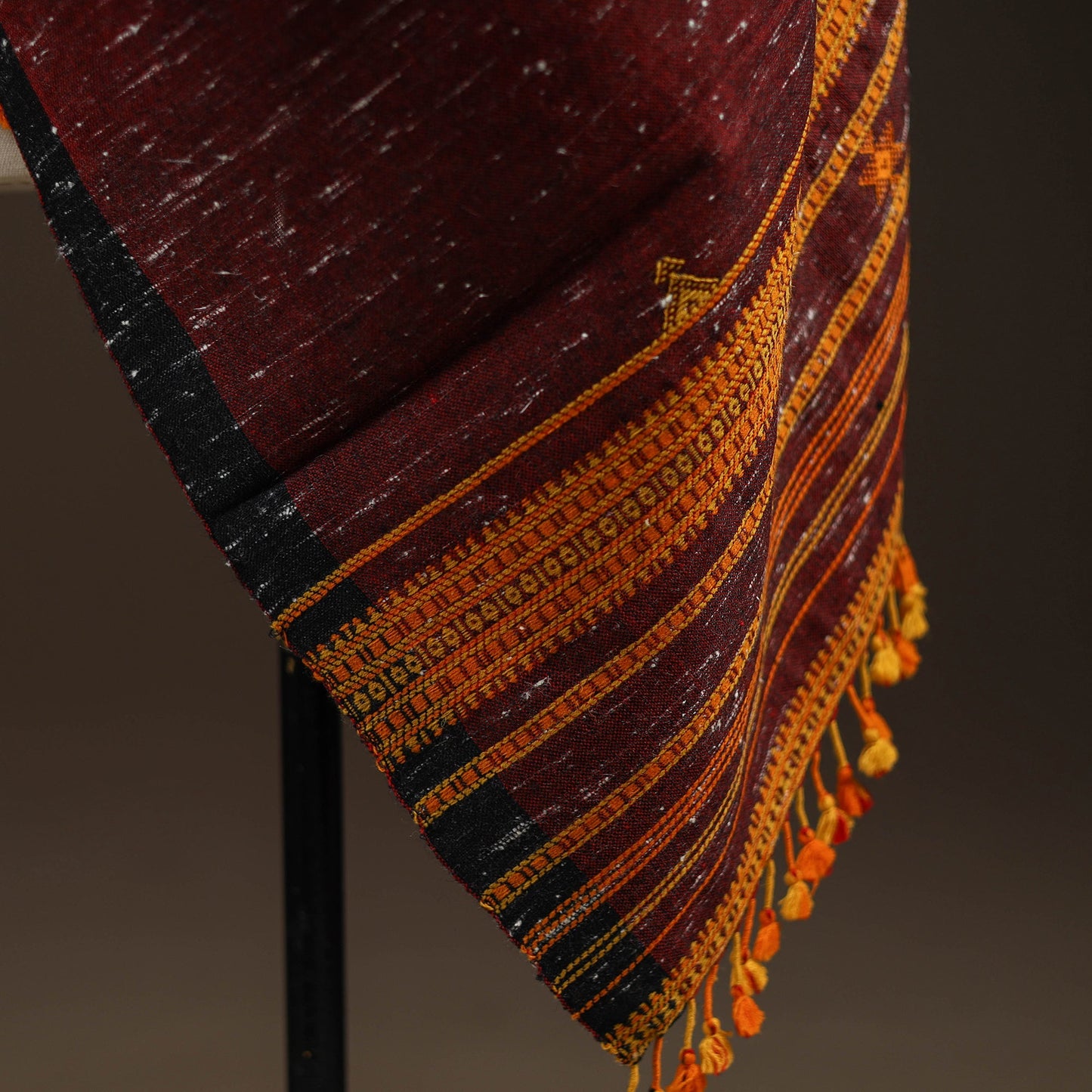 Kutch bhujodi handwoven merino wool shawl 155 - handcrafted