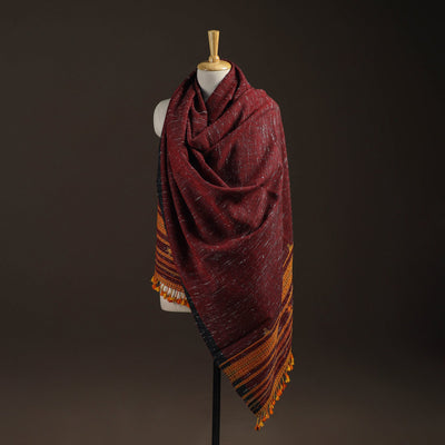 Kutch bhujodi handwoven merino wool shawl 155 - handcrafted