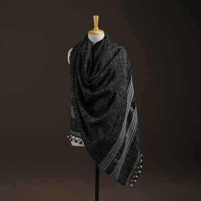 Kutch bhujodi handwoven merino wool shawl 157 - handcrafted