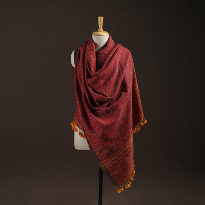 Kutch bhujodi handwoven merino wool shawl 158 - handcrafted