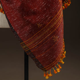 Kutch bhujodi handwoven merino wool shawl 158 - handcrafted