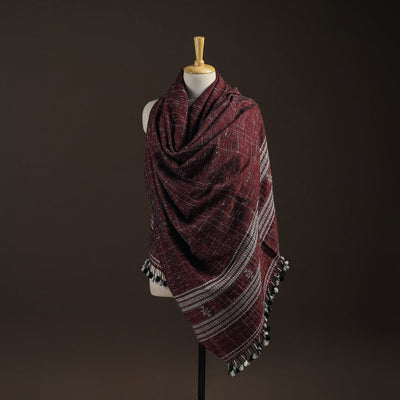 Kutch bhujodi handwoven merino wool shawl 159 - handcrafted