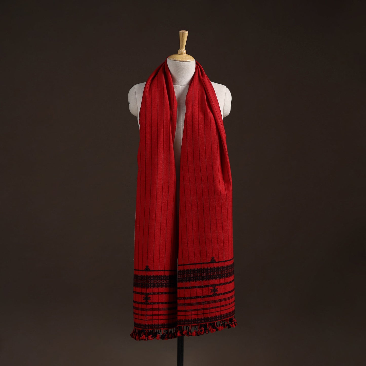 Kutch bhujodi handwoven merino wool shawl 22 - handcrafted