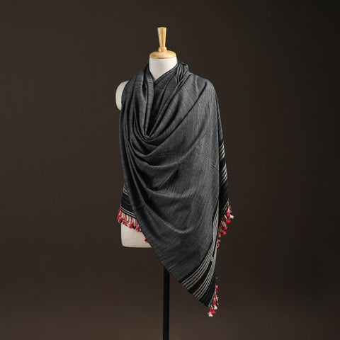 Kutch bhujodi handwoven merino wool shawl 226 - handcrafted