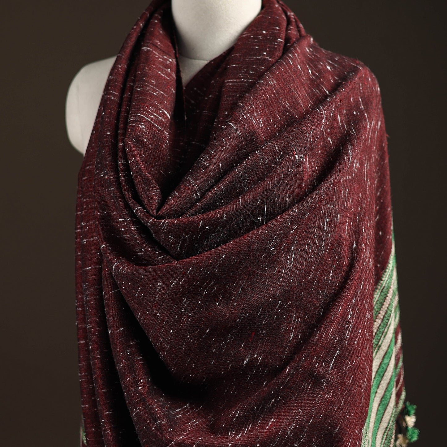 Kutch bhujodi handwoven merino wool shawl 230 - handcrafted