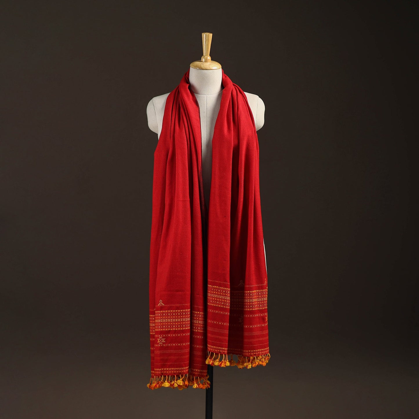 Kutch bhujodi handwoven merino wool shawl 232 - handcrafted