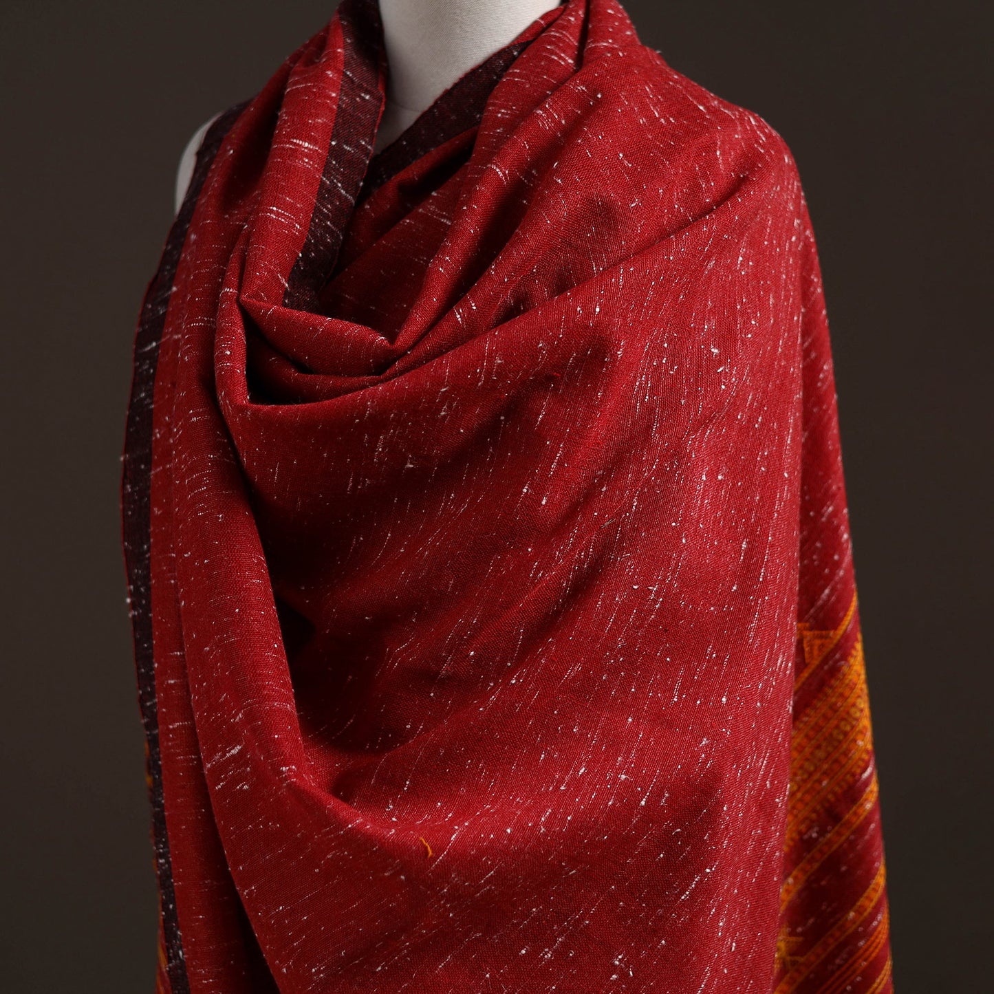 Kutch bhujodi handwoven merino wool shawl 45 - handcrafted