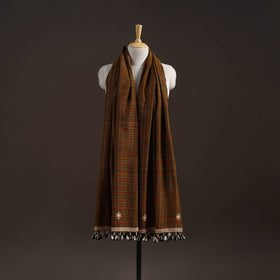 Kutch bhujodi handwoven merino wool shawl 50 - handcrafted