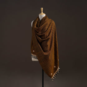 Kutch bhujodi handwoven merino wool shawl 50 - handcrafted