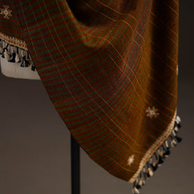 Kutch bhujodi handwoven merino wool shawl 50 - handcrafted