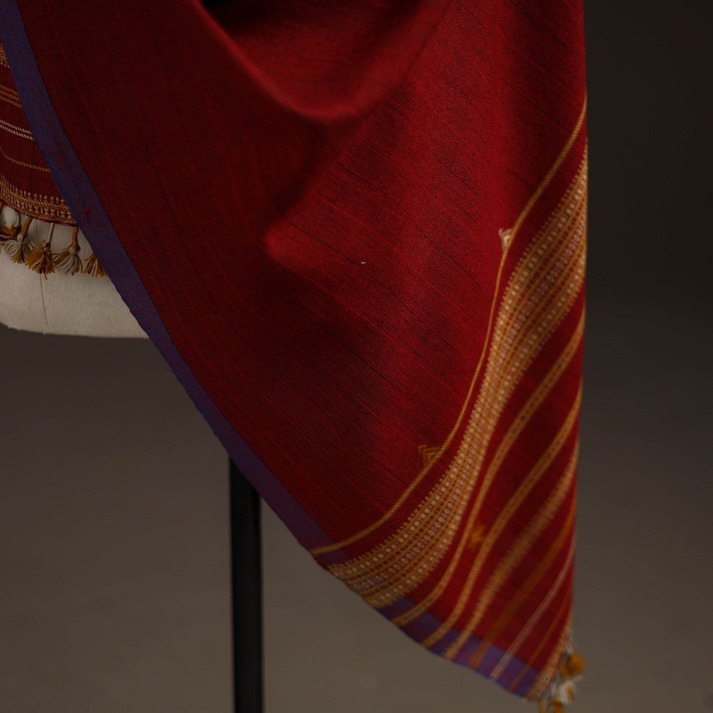 Kutch bhujodi handwoven merino wool shawl 56 - handcrafted