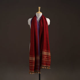 Kutch bhujodi handwoven merino wool shawl 56 - handcrafted