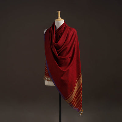 Kutch bhujodi handwoven merino wool shawl 56 - handcrafted