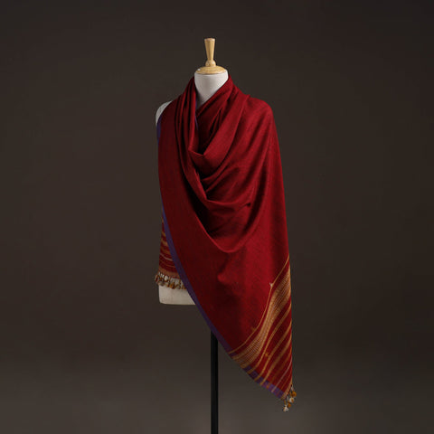 Kutch bhujodi handwoven merino wool shawl 56 - handcrafted