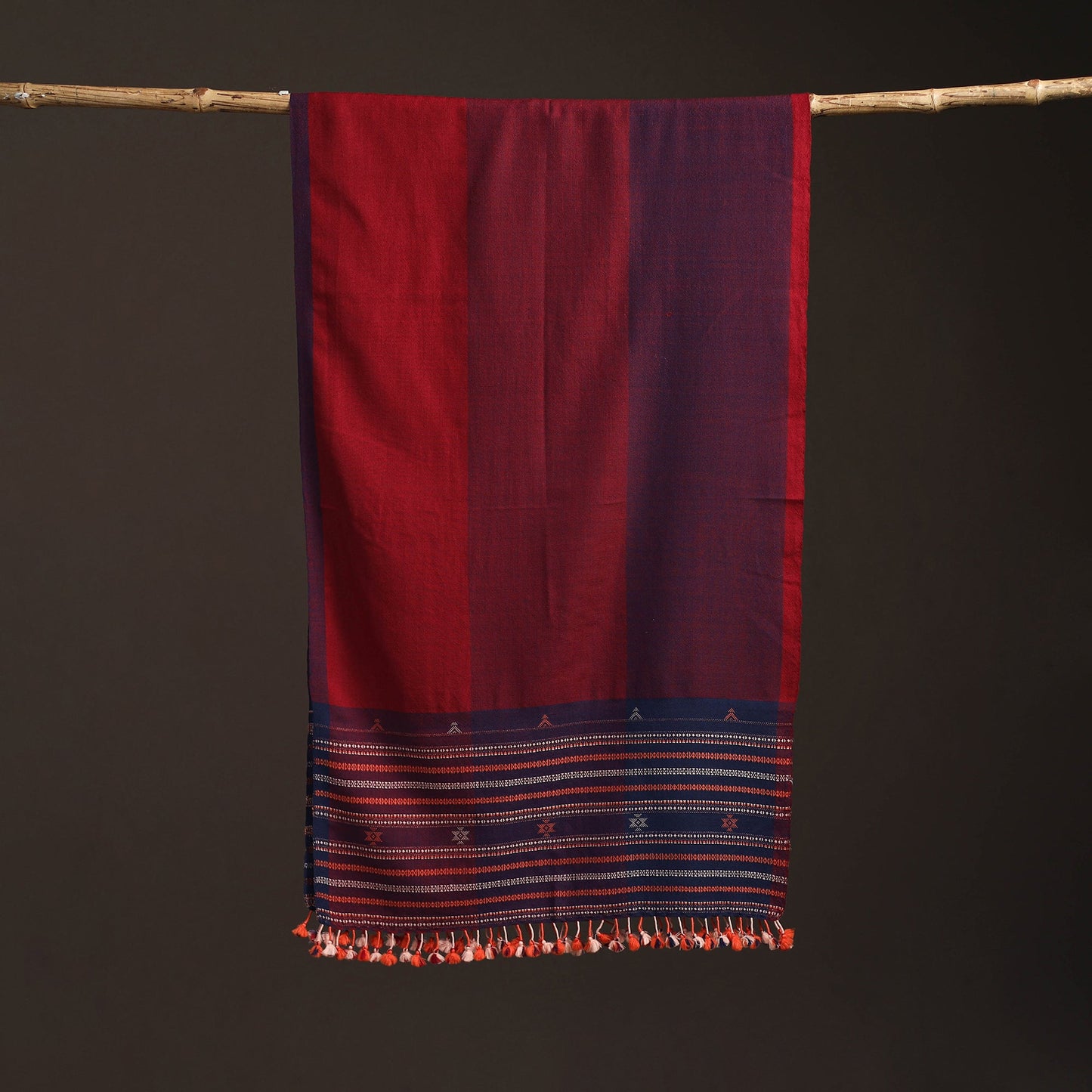 Kutch bhujodi handwoven merino wool stole 172 - handcrafted