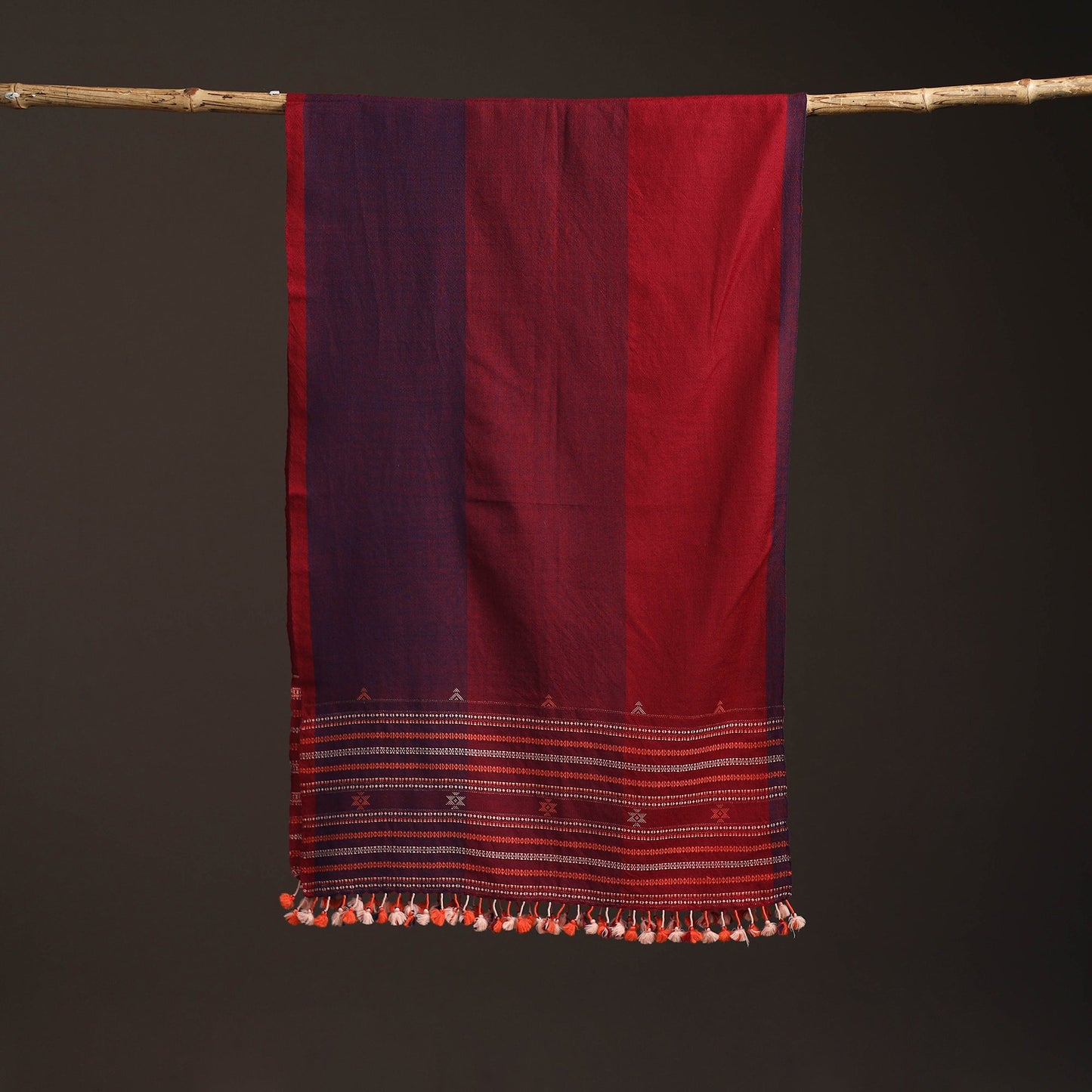 Kutch bhujodi handwoven merino wool stole 176 - handcrafted