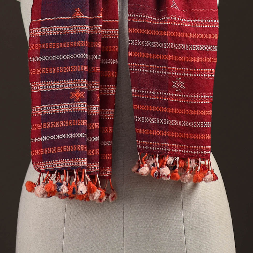 Kutch bhujodi handwoven merino wool stole 176 - handcrafted