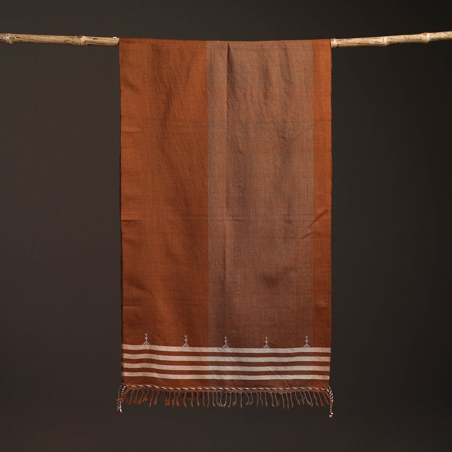 Kutch bhujodi handwoven merino wool stole 178 - handcrafted