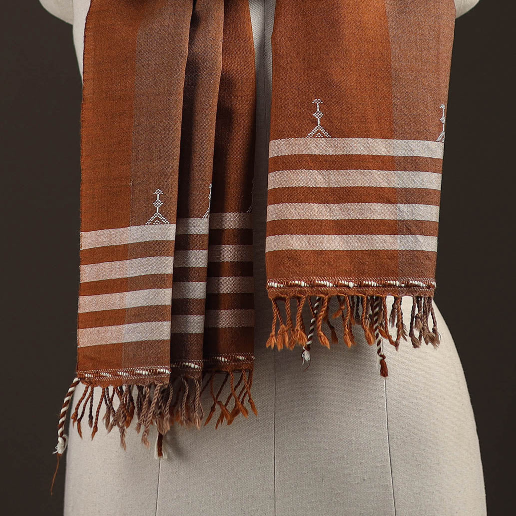 Kutch bhujodi handwoven merino wool stole 178 - handcrafted