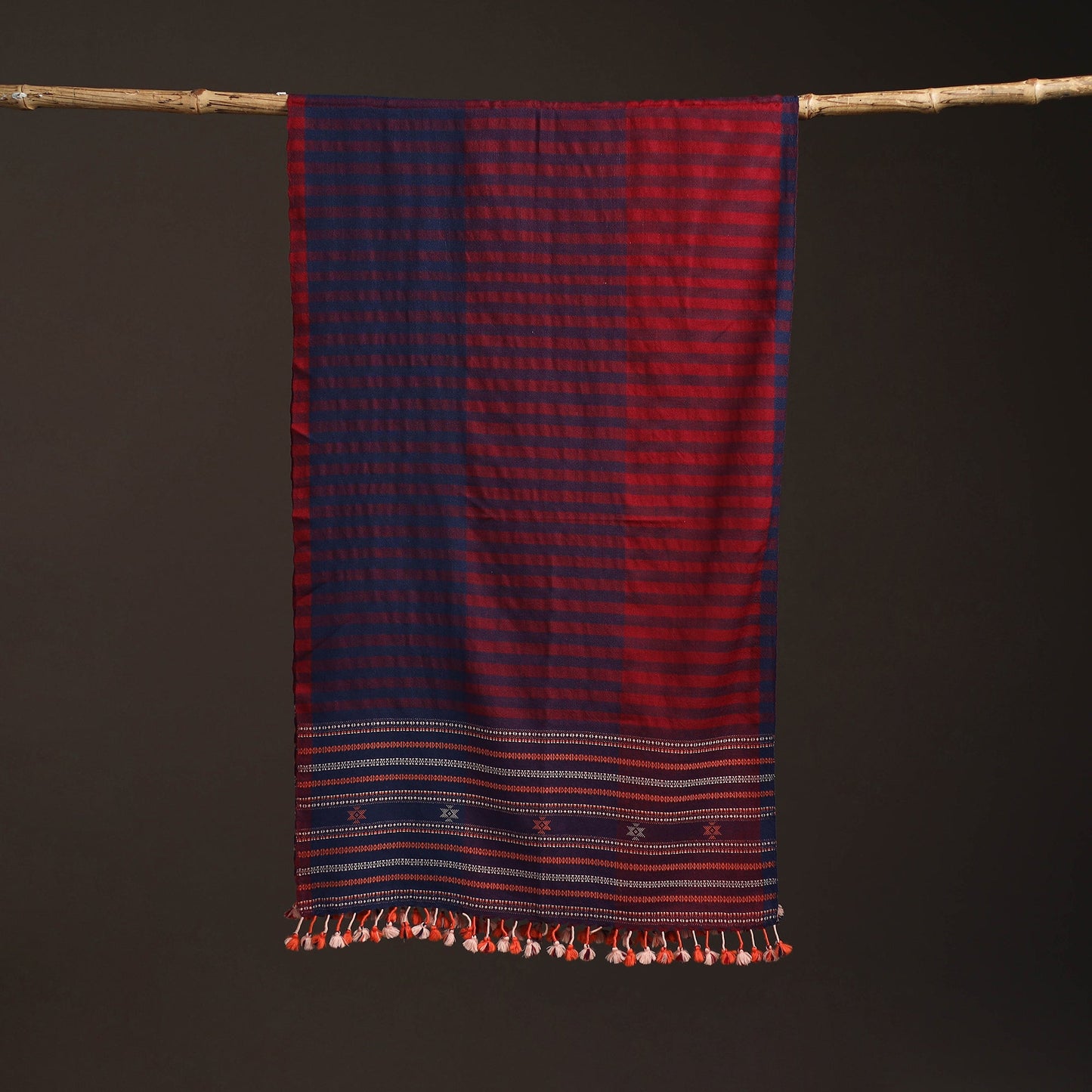 Kutch bhujodi handwoven merino wool stole 180 - handcrafted
