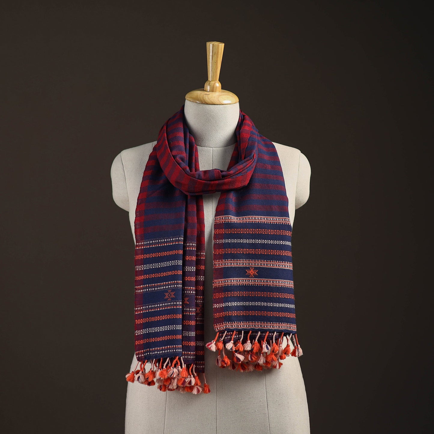 Kutch bhujodi handwoven merino wool stole 180 - handcrafted