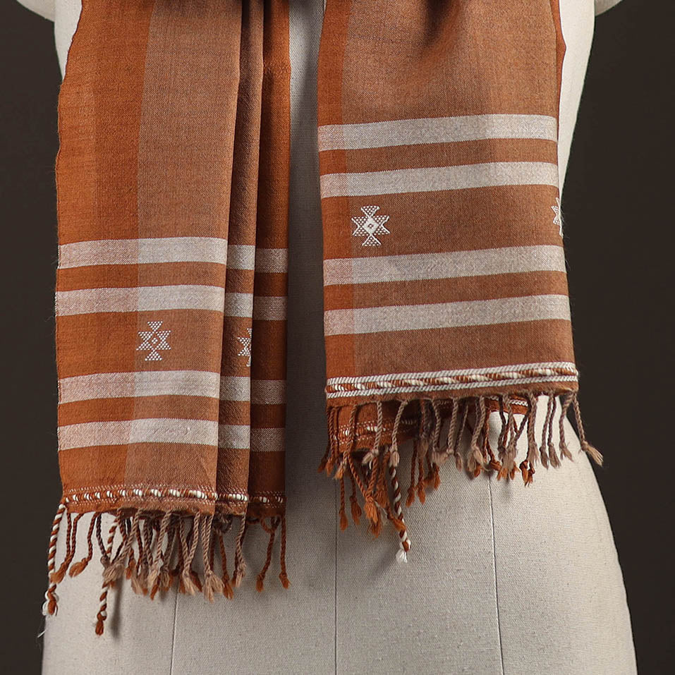 Kutch bhujodi handwoven merino wool stole 181 - handcrafted