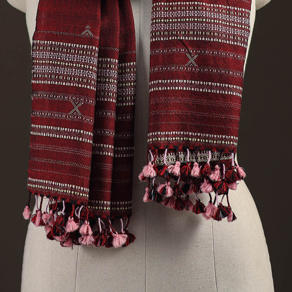 Kutch bhujodi handwoven merino wool stole 184 - handcrafted