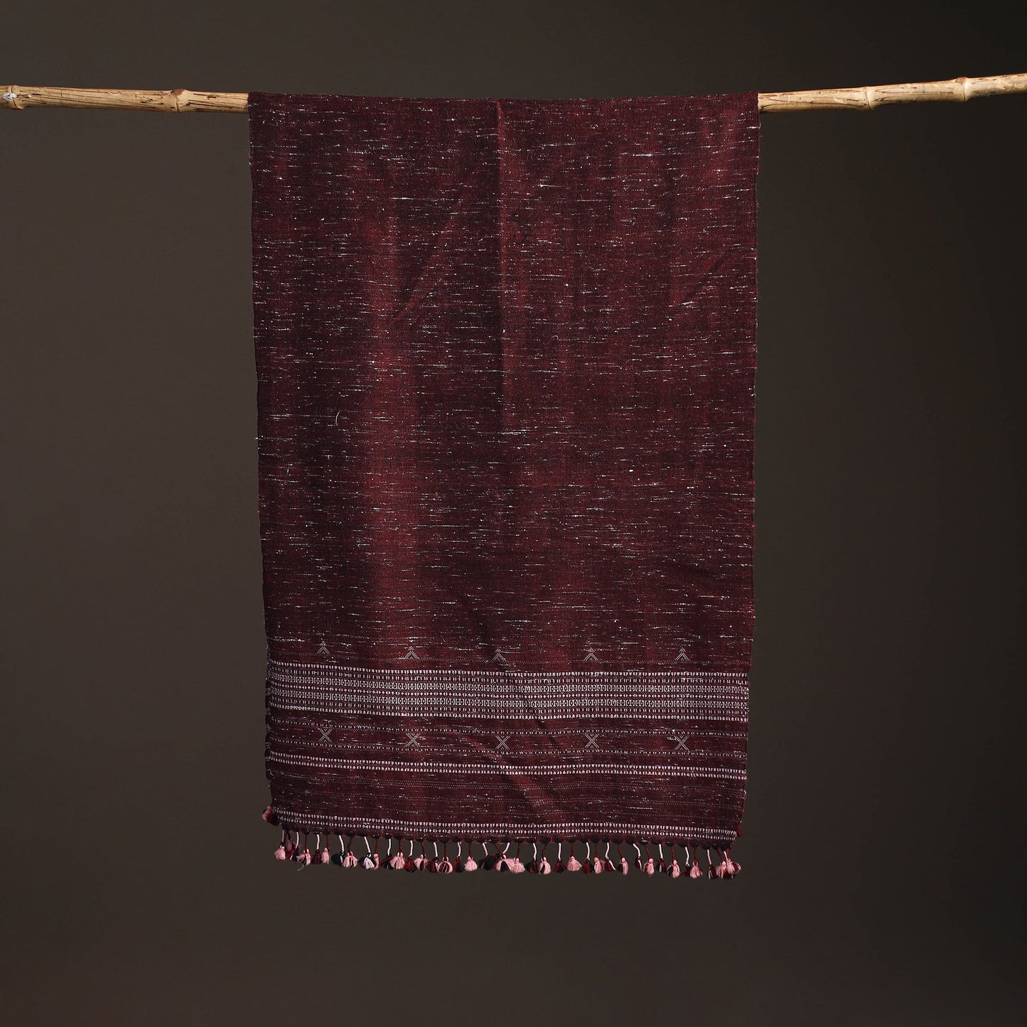 Kutch bhujodi handwoven merino wool stole 187 - handcrafted