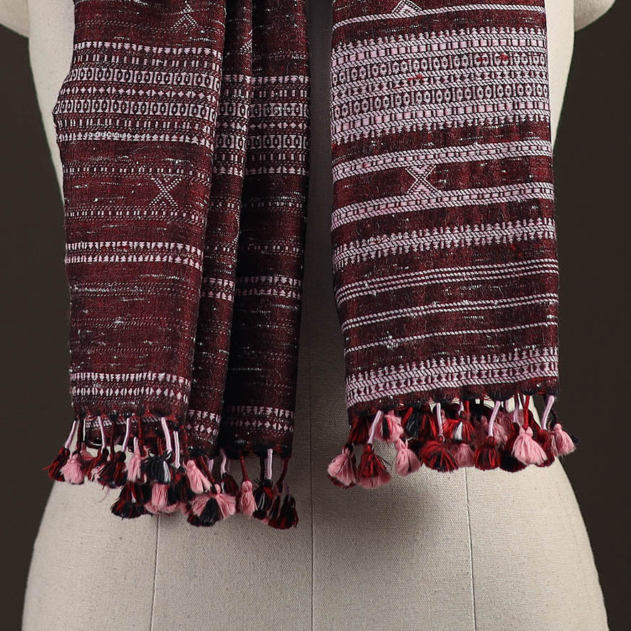 Kutch bhujodi handwoven merino wool stole 187 - handcrafted