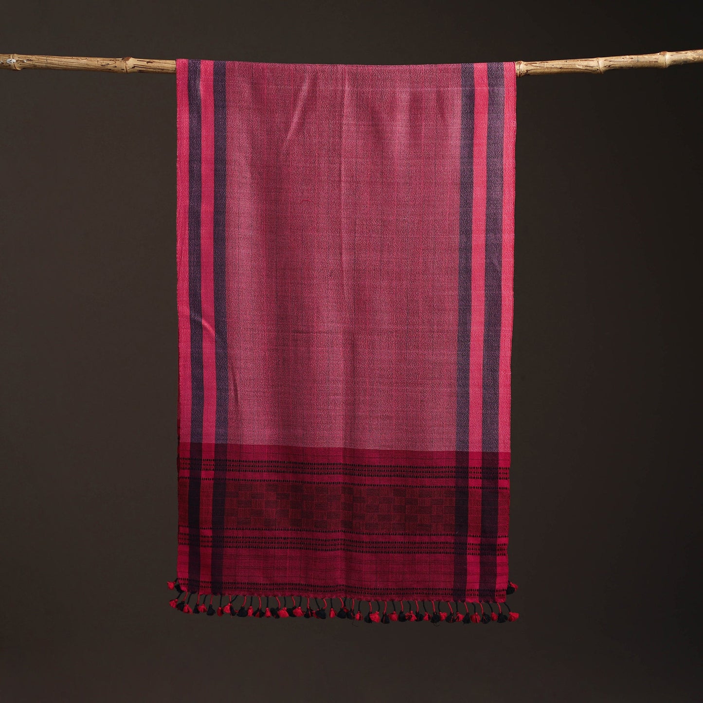 Kutch bhujodi handwoven merino wool stole 197 - handcrafted
