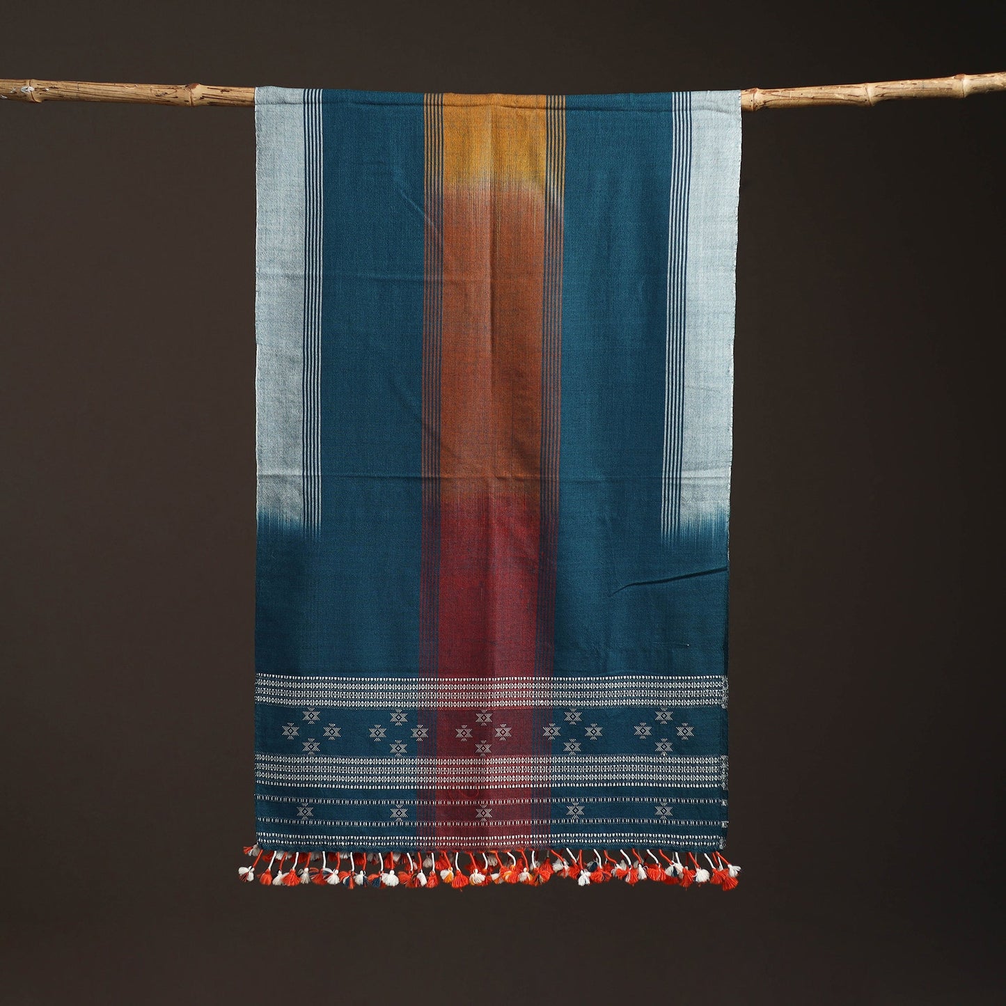 Kutch bhujodi handwoven merino wool stole 198 - handcrafted