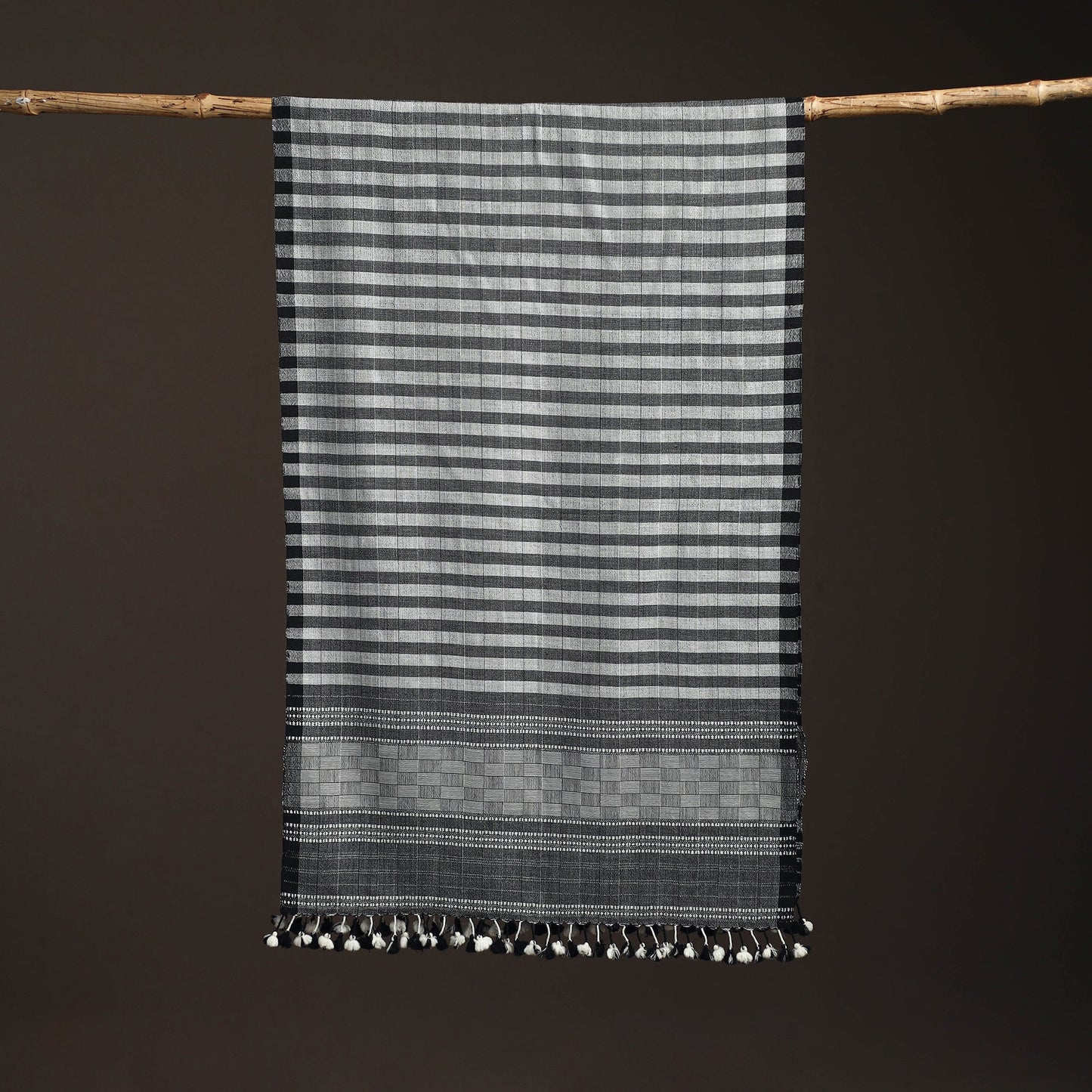 Kutch bhujodi handwoven merino wool stole 199 - handcrafted